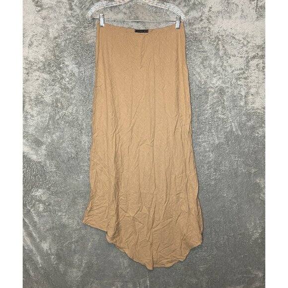 Missguided Dresses & Skirts - Missguided Women Boho Lagenlook Peasant Pull On Maxi Skirt Linen Blend M NWT Tan